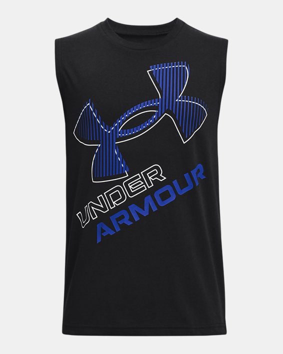 Boys' UA Cotton Muscle Tank in Black image number 0